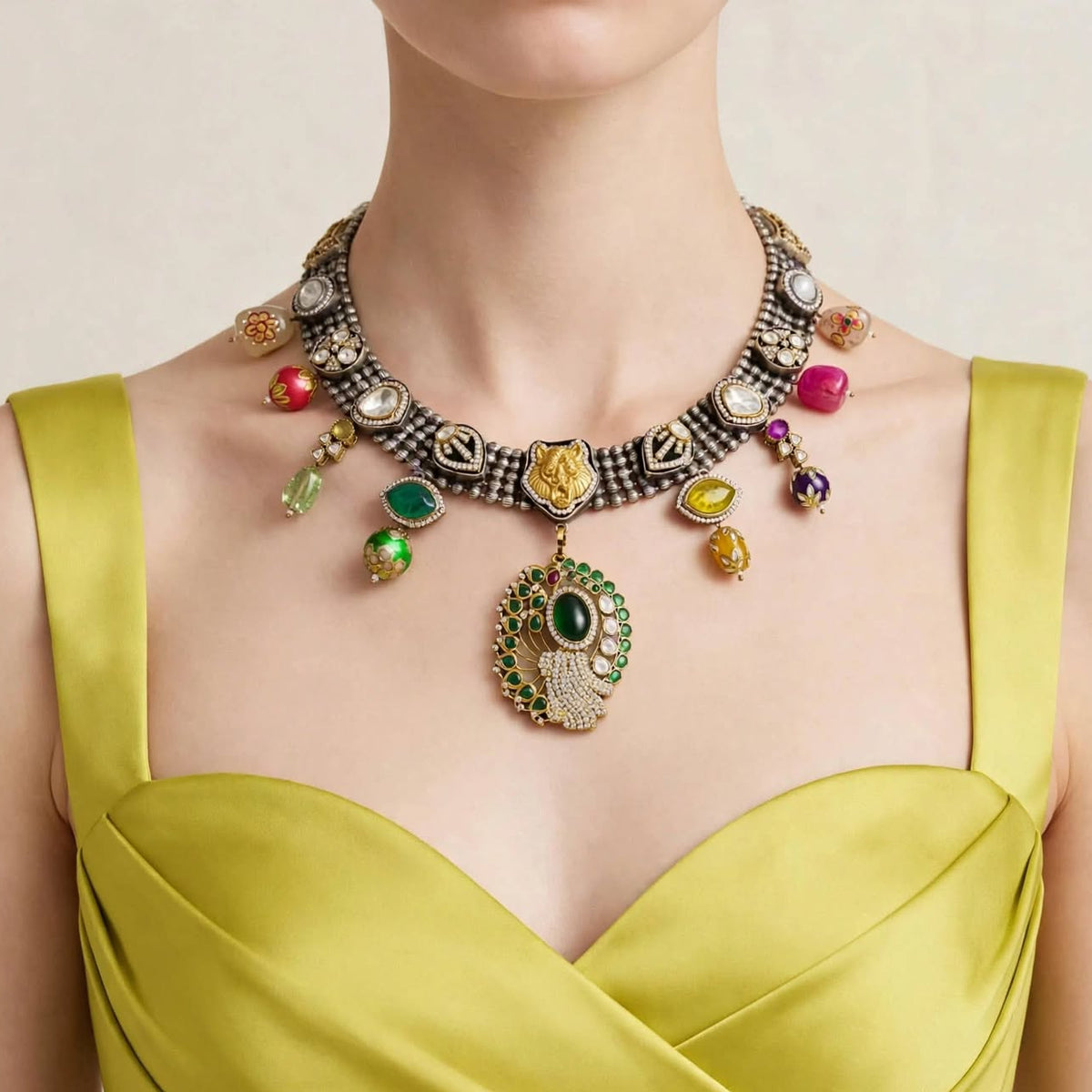 Maharani Navratna Statement Necklace