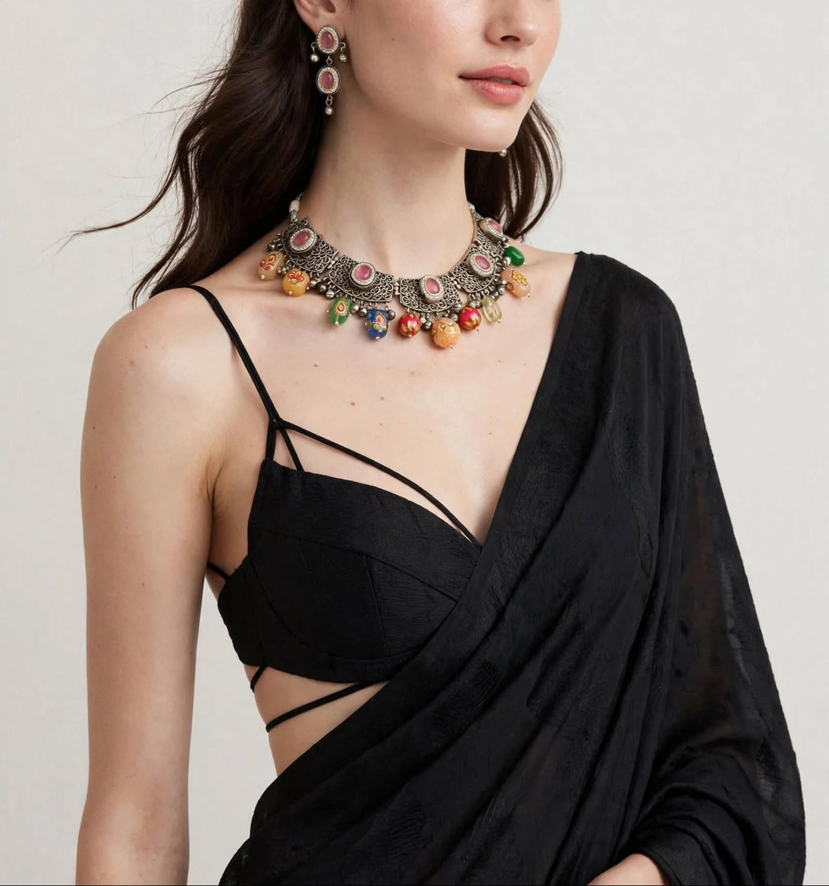 Rang Leela - Multicolor Hand-Painted Necklace Set